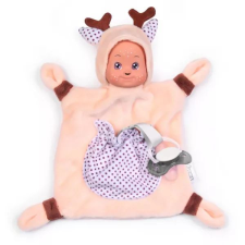 Smoby MiniKiss: Állatbaba szundikendő cumitartó zsebbel - Őzike bébiplüss