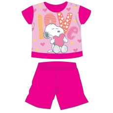  Snoopy rövid ujjú nyári pamut baba pizsama - pink - 80