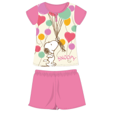  Snoopy rövid ujjú nyári pamut pizsama - gyerek jersey pizsama - rózsaszín - 98