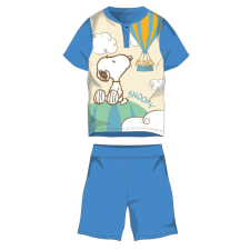 Snoopy rövid ujjú nyári pamut pizsama - gyerek jersey pizsama - világoskék - 104 gyerek hálóing, pizsama