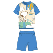 Snoopy rövid ujjú nyári pamut pizsama - gyerek jersey pizsama - világoskék - 116 gyerek hálóing, pizsama