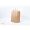  Sodrott füles papírtáska 26x35+12 cm natúr barna