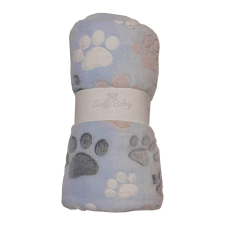 Soffi Babatakaró plüss dupla kék tappancsos 75x100cm babaágynemű, babapléd