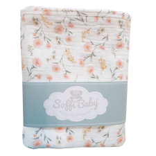 Soffi Baby takaró muszlin dupla virágmintás 70x90cm babaágynemű, babapléd
