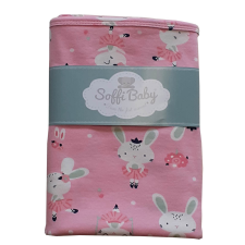  Soffi Baby takaró pamut dupla 80x100cm - nyuszik pink babaágynemű, babapléd
