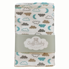 Soffi Baby takaró pamut dupla zöld felhõk 80x100cm babaágynemű, babapléd