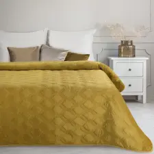  Sofia5 bársony ágytakaró Mézsárga 200x220 cm lakástextília