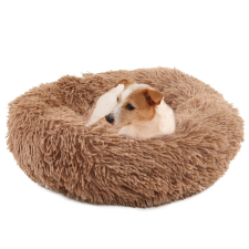  Soft Dog Bed - Plüss kutya fekhely extra puha Kávébarna Extra Nagy méret Átmérő 90cm szállítóbox, fekhely kutyáknak