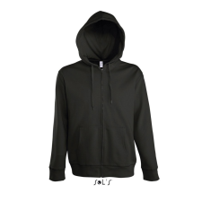 SOL'S cipzáras kapucnis férfi pulóver SO47800, Black-XL férfi pulóver, kardigán