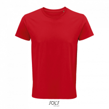 SOL&#039;S CRUSADER férfi környakas rövid ujjú póló organikus pamutból SO03582, Red-XL férfi póló