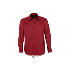 SOL'S Férfi ing SOL'S SO17000 Sol'S Brighton - Long Sleeve Stretch Men'S Shirt -4XL, Cardinal Red