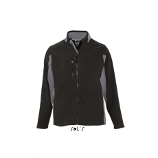SOL'S Férfi kabát SOL'S SO55500 Sol'S nordic - Men’S Two-Colour Zipped Fleece Jacket -L, Black
