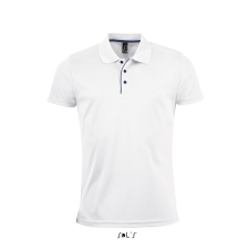 SOL'S férfi rövid ujjú galléros sport póló SO01180, White-S férfi póló
