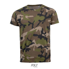 SOL'S férfi terepmintás rövid ujjú környakas pamut póló SO01188, Camo-XL