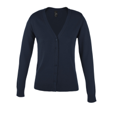 SOL'S GOLDEN elől gombos, kötött Női V-nyakú kardigán SO90012, Navy-2XL