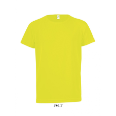 SOL'S Gyerek póló SOL'S SO01166 Sol'S Sporty Kids - Raglan-Sleeved T-Shirt -10A, Neon Yellow