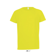 SOL'S Gyerek póló SOL'S SO01166 Sol'S Sporty Kids - Raglan-Sleeved T-Shirt -12A, Neon Yellow