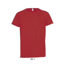 SOL'S Gyerek póló SOL'S SO01166 Sol'S Sporty Kids - Raglan-Sleeved T-Shirt -12A, Red
