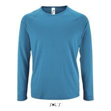 SOL&#039;S hosszú ujjú férfi sport póló SO02071, Aqua-3XL férfi póló