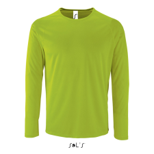 SOL&#039;S hosszú ujjú férfi sport póló SO02071, Neon Green-2XL férfi póló