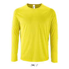 SOL'S hosszú ujjú férfi sport póló SO02071, Neon Yellow-XL férfi póló