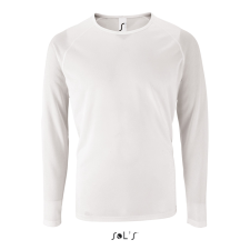 SOL'S hosszú ujjú férfi sport póló SO02071, White-XL férfi póló