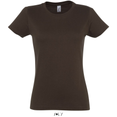 SOL'S IMPERIAL környakú Női rövid ujjú pamut póló SO11502, Chocolate-2XL