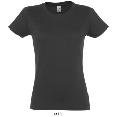 SOL'S IMPERIAL környakú Női rövid ujjú pamut póló SO11502, Dark Grey-L