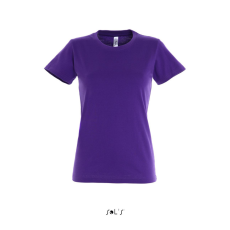 SOL'S IMPERIAL környakú Női rövid ujjú pamut póló SO11502, Dark Purple-L