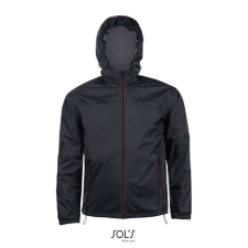 SOL&#039;S kapucnis bélelt széldzseki SO01171, Black/Dark Grey-M férfi kabát, dzseki