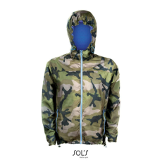 SOL'S kapucnis bélelt széldzseki SO01171, Camo/Royal blue-2XL