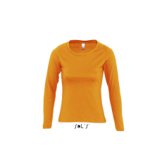 SOL'S MAJESTIC környakas Női hosszú ujjú pamut póló SO11425, Orange-S