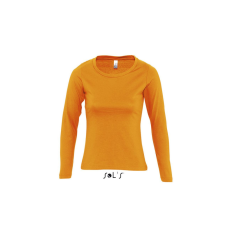 SOL&#039;S MAJESTIC környakas Női hosszú ujjú pamut póló SO11425, Orange-XL női póló