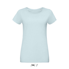 SOL'S MARTIN Női testhezálló környakas rövid ujjú póló SO02856, Creamy Blue-2XL