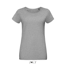 SOL&#039;S MARTIN Női testhezálló környakas rövid ujjú póló SO02856, Grey Melange-XL női póló