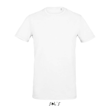SOL&#039;S MILLENIUM férfi sztreccs póló, kereknyakú rövid ujjú SO02945, White-L férfi póló