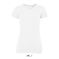 SOL'S MILLENIUM Női kereknyakú rövid ujjú sztreccs póló SO02946, White-M