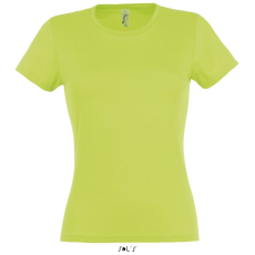 SOL'S MISS Női kereknyakú rövid ujjú pamut póló SO11386, Apple Green-L