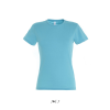 SOL'S MISS Női kereknyakú rövid ujjú pamut póló SO11386, Atoll Blue-S
