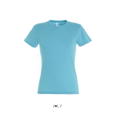 SOL&#039;S MISS Női kereknyakú rövid ujjú pamut póló SO11386, Atoll Blue-S női póló