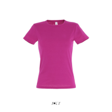SOL&#039;S MISS Női kereknyakú rövid ujjú pamut póló SO11386, Fuchsia-2XL női póló