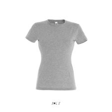 SOL&#039;S MISS Női kereknyakú rövid ujjú pamut póló SO11386, Grey Melange-S női póló