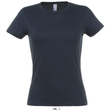 SOL'S MISS Női kereknyakú rövid ujjú pamut póló SO11386, Navy-XL női póló