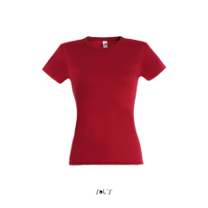 SOL'S MISS Női kereknyakú rövid ujjú pamut póló SO11386, Red-2XL