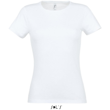 SOL&#039;S MISS Női kereknyakú rövid ujjú pamut póló SO11386, White-2XL női póló