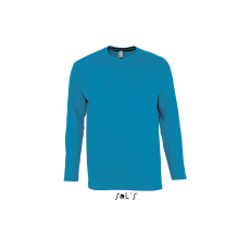 SOL'S MONARCH férfi hosszú ujjú pamut póló SO11420, Aqua-3XL