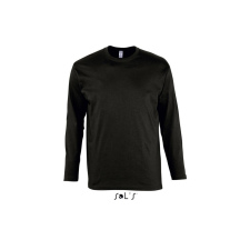 SOL'S MONARCH férfi hosszú ujjú pamut póló SO11420, Deep Black-5XL férfi póló