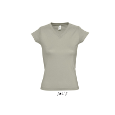 SOL&#039;S MOON Női V-nyakú rövid ujjú pamut póló SO11388, Khaki-2XL női póló