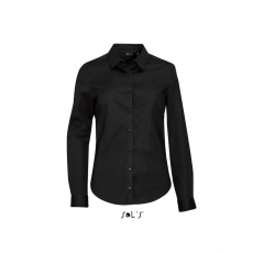 SOL'S Női blúz SOL'S SO01427 Sol'S Blake Women - Long Sleeve Stretch Shirt -XL, Black