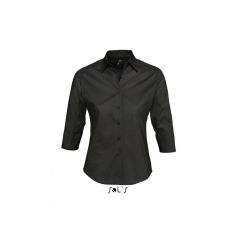SOL'S Női blúz SOL'S SO17010 Sol'S Effect - 3/4 Sleeve Stretch Women'S Shirt -L, Black